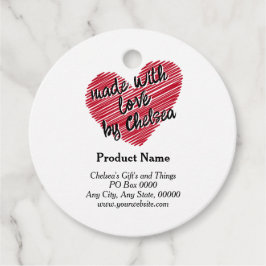 赤串ハート「愛で作る」商品ラベル フェイバータグ