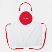 赤丸のパターン名前をカスタムする白カラフルの贈答 エプロン (正面)