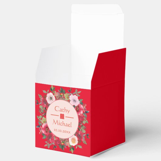 赤丸フローラモダン結婚中国のリース フェイバーボックス (オープン)