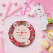 赤丸フローラモダン結婚中国のリース ペーパープレート (パーティー)