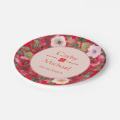 赤丸フローラモダン結婚中国のリース ペーパープレート (アングル)