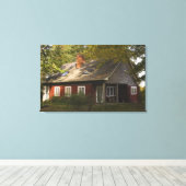 赤丸太小屋 キャンバスプリント (インサイチュ (ウッドフロア))