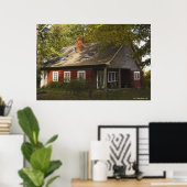 赤丸太小屋 ポスター (ホームオフィス)