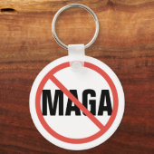 赤丸No Signアンチ-MAGA政治意見 キーホルダー (裏面)