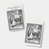 赤乗用フード白黒イラストレーション枠 バッジ (正面&裏面)