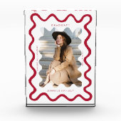 赤予測できな波線卒業記念 フォトブロック (正面)