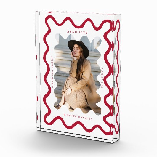 赤予測できな波線卒業記念 フォトブロック (右)