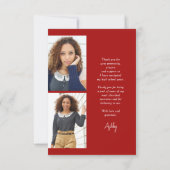 赤予算書道モダン写真卒業 サンキューカード (裏面)