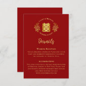 赤二重ハピネス中国のフローラ結婚詳細 エンクロージャーカード (正面/裏面)