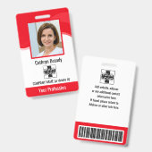 赤人社パーソナライズされた員、写真、バーコード、ロゴ バッジ (正面＆裏面)