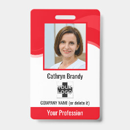 赤人社パーソナライズされた員、写真、バーコード、ロゴ バッジ