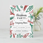 赤企業のい緑モダンのクリスマス·パーティー 招待状 (スタンド正面)