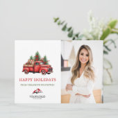 赤企業ののクリスマストラック実在の写真 シーズンカード (スタンド正面)