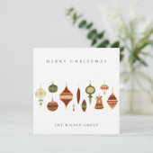 赤企業のエレガント緑のクリスマスストッキング シーズンカード (スタンド正面)