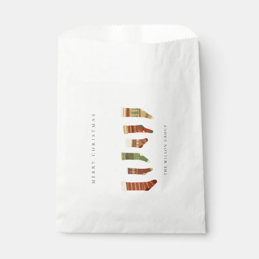 赤企業のエレガント緑のクリスマスストッキング フェイバーバッグ (正面)