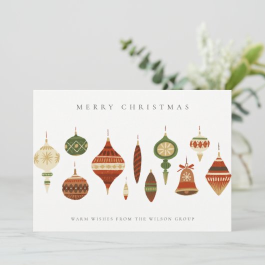 赤企業のエレガント緑クリスマスオーナメント シーズンカード (スタンド正面)