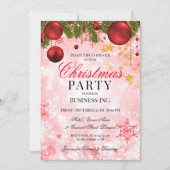赤企業のクリスマスホリデーパーティー 招待状 (正面)