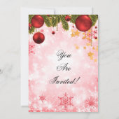 赤企業のクリスマスホリデーパーティー 招待状 (裏面)