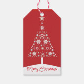 赤企業のメリークリスマスホリデーツリー ギフトタグ (正面)