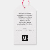 赤企業のメリークリスマスホリデーツリー ギフトタグ (裏面)