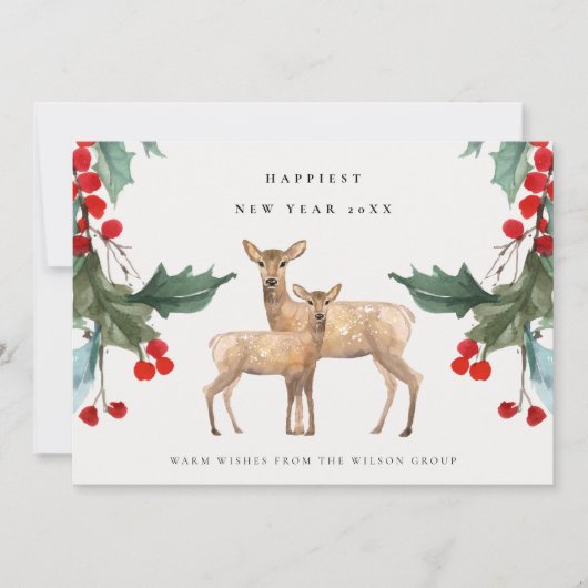 赤企業の緑ホリーベリーディアデュオ新年 シーズンカード (正面)