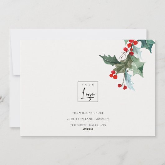 赤企業の緑ホリーベリーディアデュオ新年 シーズンカード (裏面)