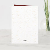 赤企業の金ゴールドグリッターツリークリスマス新年 ノートカード (裏面)