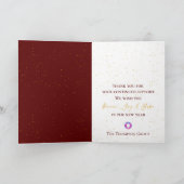 赤企業の金ゴールドグリッターツリークリスマス新年 ノートカード (内部)