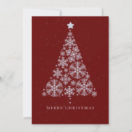 赤企業の雪エレガント片クリスマスツリー シーズンカード