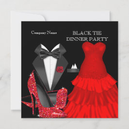 赤企業の黒タイディナーパーティー 招待状