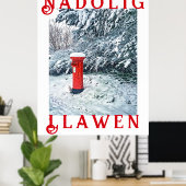 赤伝統的い郵便箱と雪 ポスター (ホームオフィス)