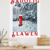 赤伝統的い郵便箱と雪 ポスター (キッチン)