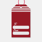 赤伝統的と白のお菓子のクリスマス ギフトタグ (裏面)