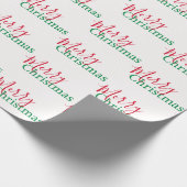 赤伝統的と緑のメリークリスマス ラッピングペーパー (角)