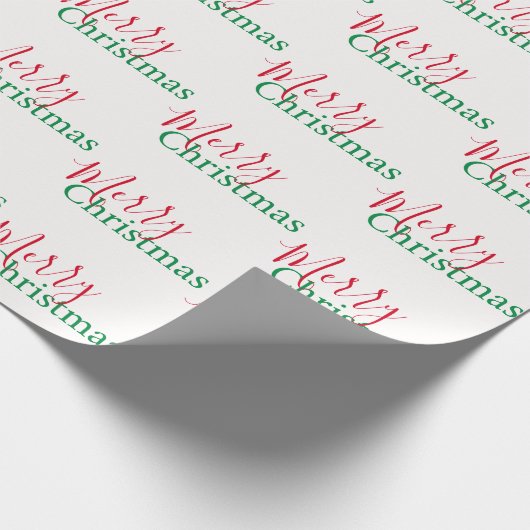 赤伝統的と緑のメリークリスマス ラッピングペーパー (角)