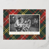 赤伝統的と緑の格子縞 箔シーズンカード (正面)