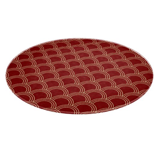 赤伝統的と金ゴールドのパタ中国のーン カッティングボード (角)