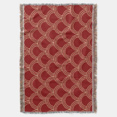 赤伝統的と金ゴールドのパタ中国のーン スローブランケット (正面縦)