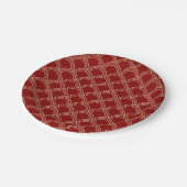 赤伝統的と金ゴールドのパタ中国のーン ペーパープレート (アングル)