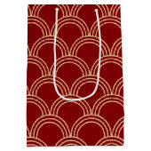 赤伝統的と金ゴールドのパタ中国のーン ミディアムペーパーバッグ (裏面)