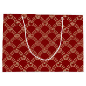 赤伝統的と金ゴールドのパタ中国のーン ラージペーパーバッグ (裏面)