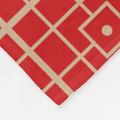 赤伝統的と金ゴールドの幾何中国のパターン フリースブランケット (角)