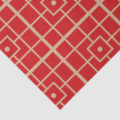 赤伝統的と金ゴールドの幾何中国のパターン 薄葉紙 (詳細)