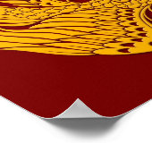 赤伝統的の黄色のフェニックス円 ポスター (角)