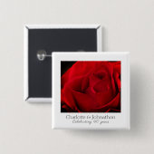 赤伝統的は40周年結婚を迎える 缶バッジ (正面&裏面)