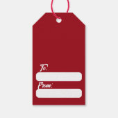 赤伝統的クリスマスストッキング ギフトタグ (裏面)