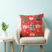 赤伝統的クリスマスデザインと文字サンタツリー クッション (椅子)