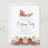 赤伝統的フェスティバルファミリーサンタ 招待状 (正面)