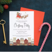 赤伝統的フェスティバルファミリーサンタ 招待状