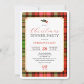 赤伝統的フェスティバルプレイドクリスマスパーティー 招待状 (正面)